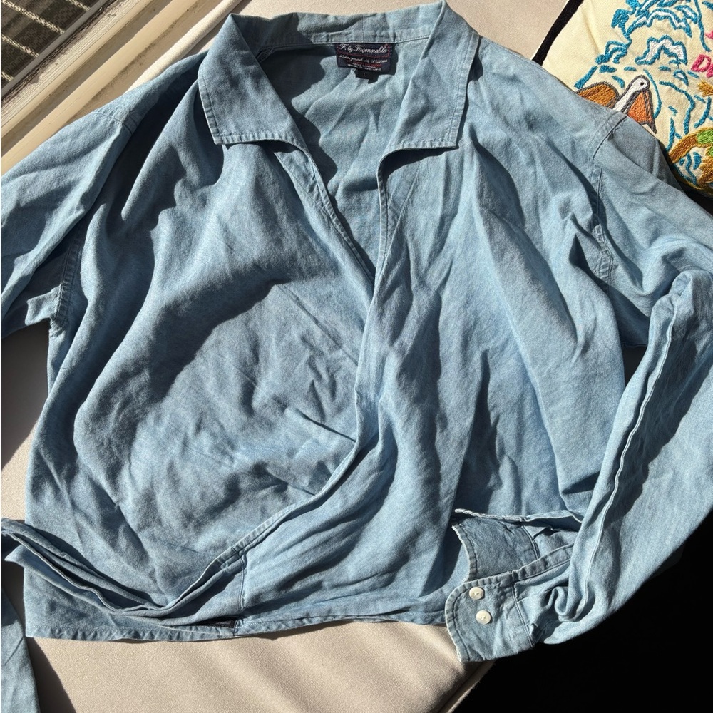 FACONNABLE Light Blue Denim Shirt